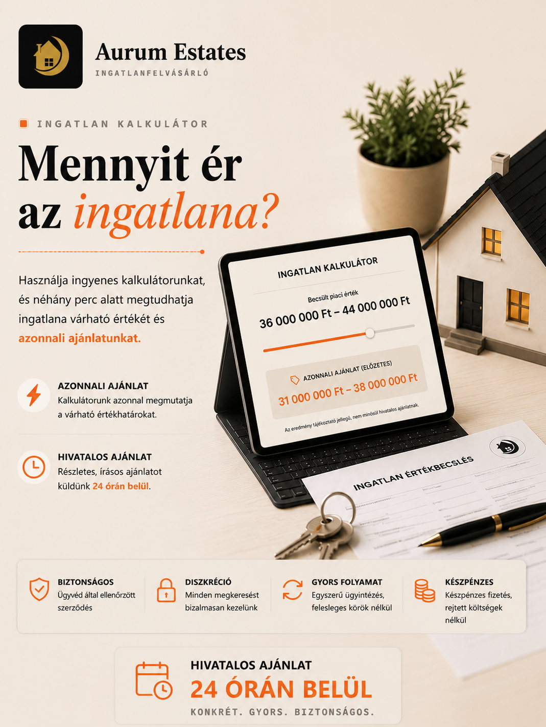 Ingatlan árajánlat-kalkulátor használata